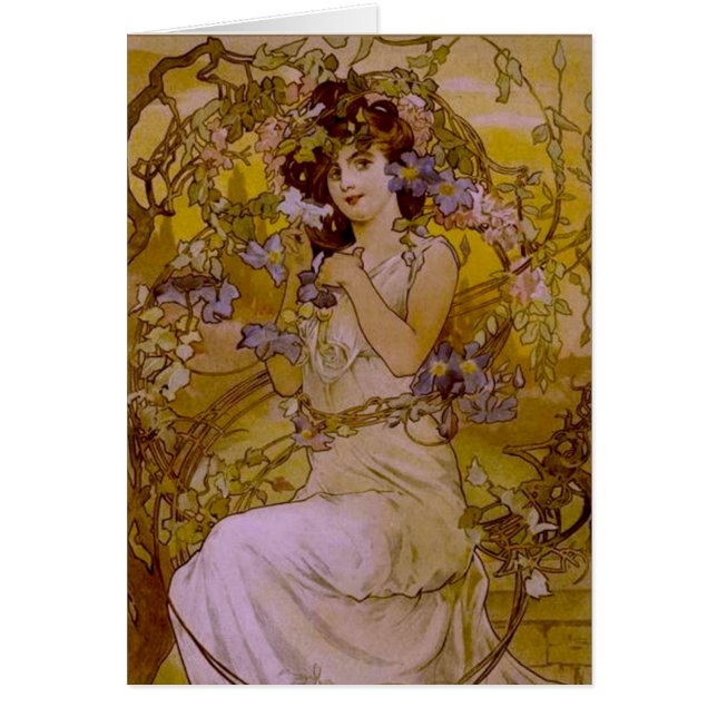 Mujer Art Nouveau con clematis (Frente)