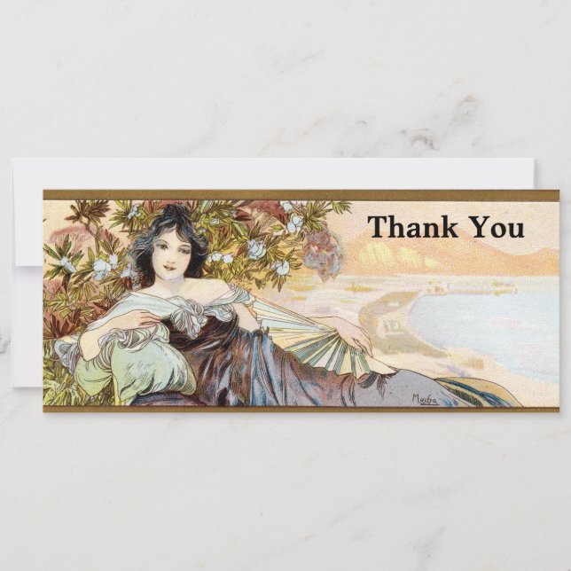Mujer Art Nouveau por Alphonse Mucha Template (Anverso)