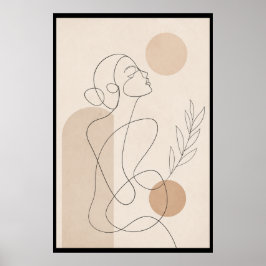 Mujer Arte de Línea Minimalista