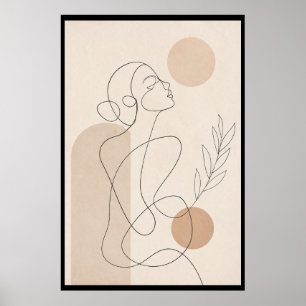 Mujer Arte de Línea Minimalista