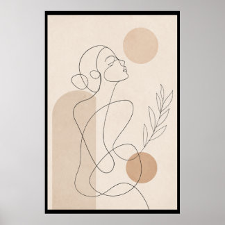 Mujer Arte de Línea Minimalista