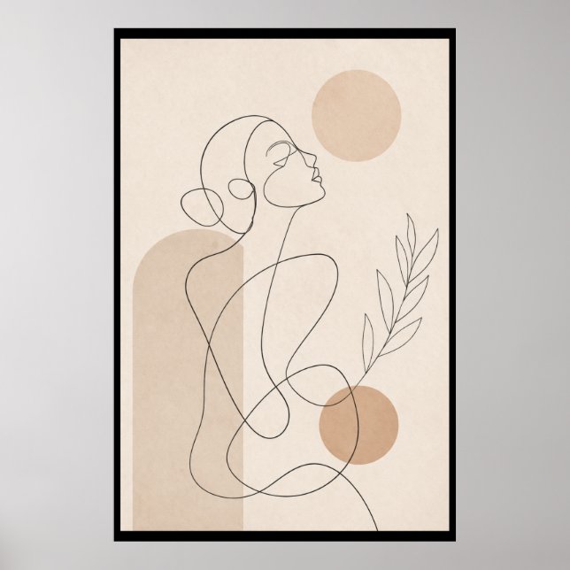 Mujer Arte de Línea Minimalista (Frente)