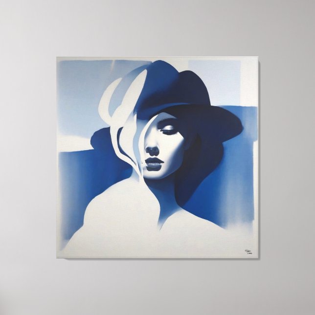 Mujer Azul Impresión en Lienzo (Anverso)