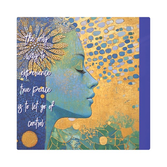 Mujer azul suelta el control del arte mural Metali (Anverso)