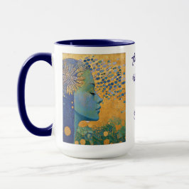 Mujer Azul suelta la taza de control