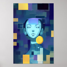 Mujer Azul: Una bella pieza de arte abstracta