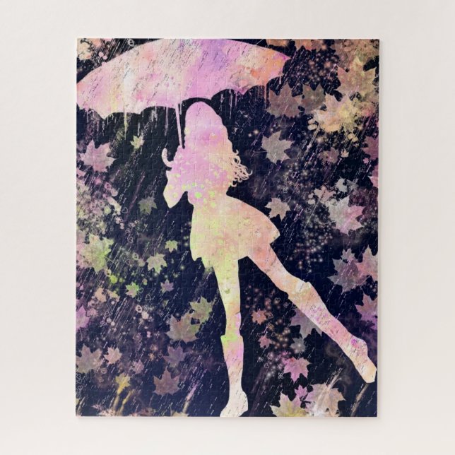 Mujer Bailando en la Lluvia Rompecabezas (Vertical)