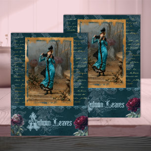 Mujer Belle Époque en Papel de Seda Decoupage Verd