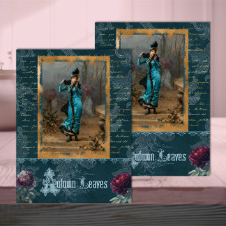 Mujer Belle Époque en Papel de Seda Decoupage Verd