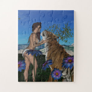 MUJER bonito CON MÁS FANTASÍA JIGSAW PUZZLE FÁCIL