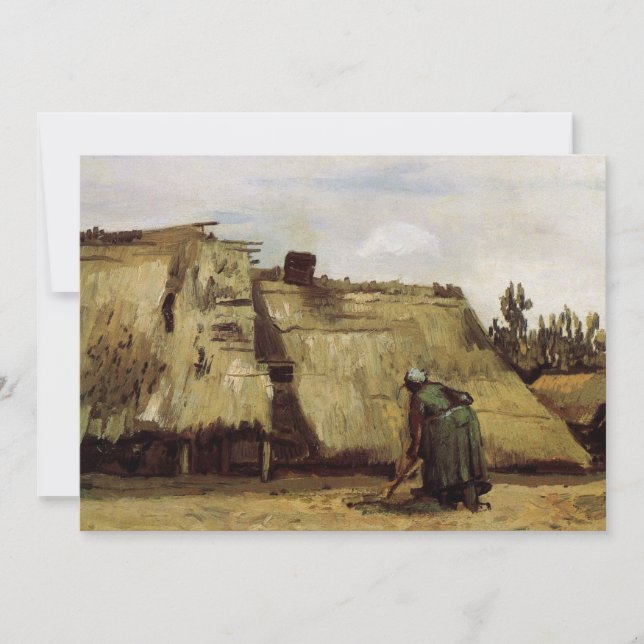 Mujer campesina cavando cabaña por Vincent van Gog (Anverso)