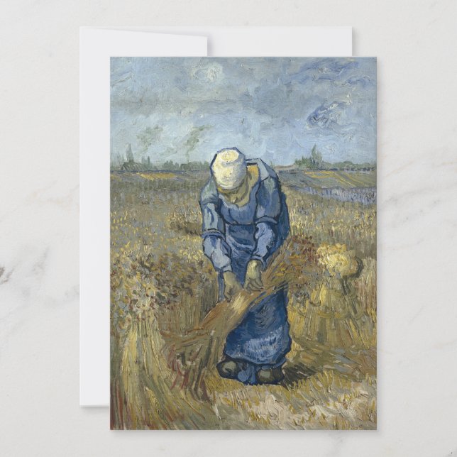 Mujer campesina enlaza hojas de Vincent Van Gogh (Anverso)