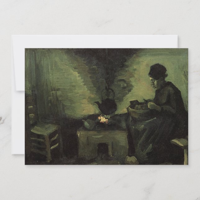 Mujer campesina junto a la chimenea de Vincent van (Anverso)