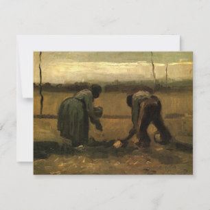 Mujer campesina plantando patatas por Vincent van 