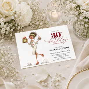 Mujer Caprichosa Cumpleaños 30 Invitación Moderna