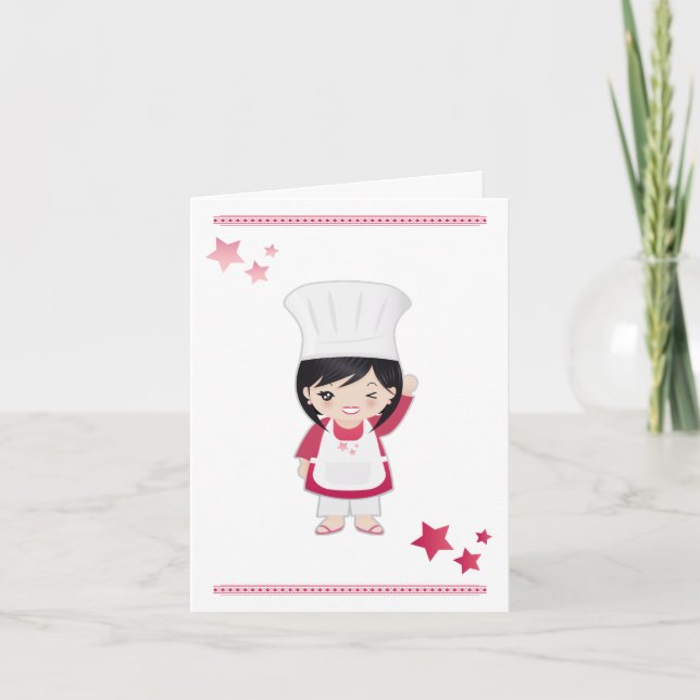 Mujer Chef de tarjeta de nota (Anverso)