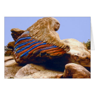 Mujer coa alas/tarjeta de descanso del hombre