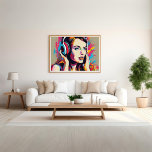 Mujer colorida escucha arte pop musical<br><div class="desc">Sumérgete en un mundo de creatividad vibrante con nuestra 'Mujer colorida escucha a Poster de arte pop musical'. Esta fascinante obra de arte combina perfectamente el espíritu vivaz del arte pop con la alegría de la música. Los colores audaces y los detalles intrincados crean una experiencia visualmente sorprendente que celebra...</div>