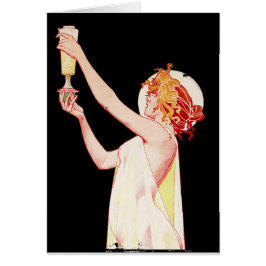 Mujer con absina en fondo negro