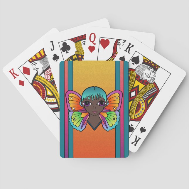 Mujer Con Alas De Mariposa Jugando Cartas (Reverso)