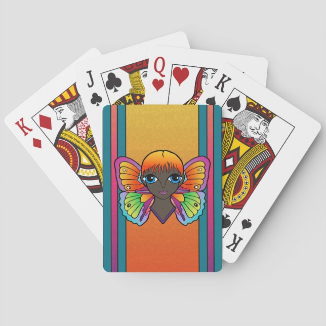 Mujer Con Alas De Mariposa Jugando Cartas (Reverso)