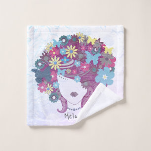 Mujer Con Bonito De Pelo De Flor Personalizada
