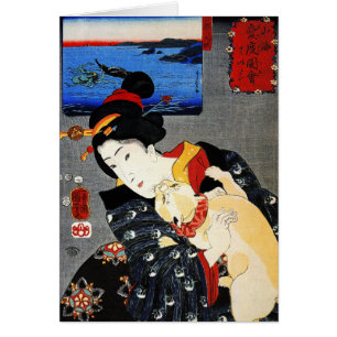 Mujer con gato - Arte japonés - Utagawa Kuniyoshi