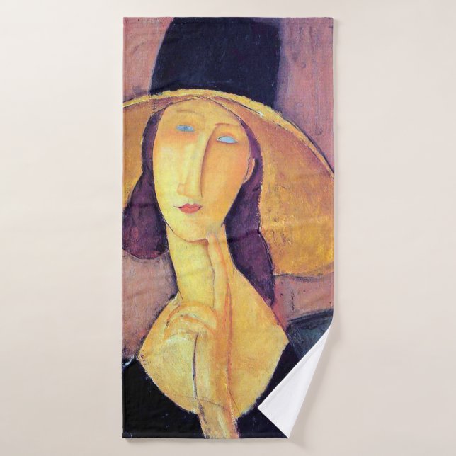 Mujer con gran Gorra, Modigliani (Toalla de baño)
