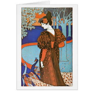 Mujer con los pavos reales - Louis Rhead