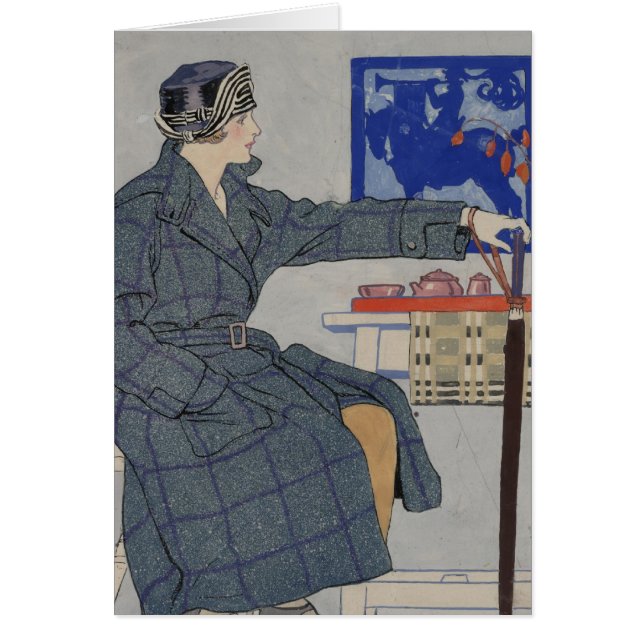 Mujer con paraguas - Arte vintage (Frente)