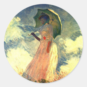 Mujer con paraguas por Pegatinas de Claude Monet