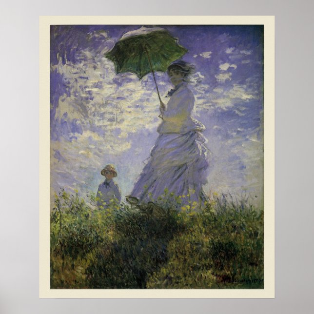 Mujer con Parasol de Claude Monet, Arte Vintage (Frente)