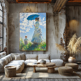 Mujer con parasol y niño - Arte impresionista