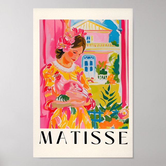Mujer Con Pollo, Impresión De Matisse, Ar De Vaque (Frente)