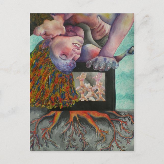 mujer con postal besada (Anverso)