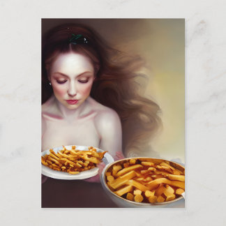 Mujer Con Postales De Fries