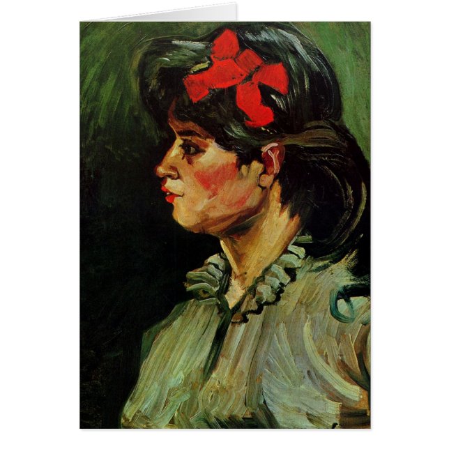 Mujer con retrato de cinta roja de Vincent van Gog (Frente)
