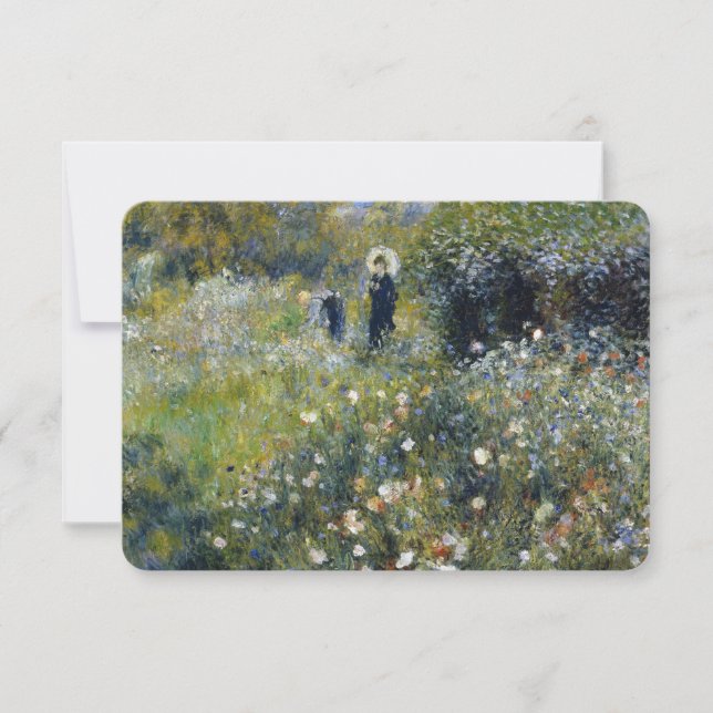 Mujer con sombrilla en un jardín por Auguste Renoi (Anverso)