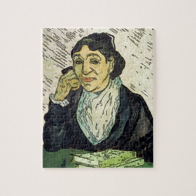 Mujer con teléfono celular y libros rompecabezas r (Vertical)