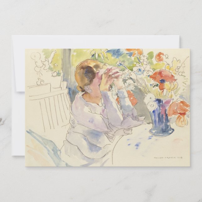 Mujer con un Bouquet de flores | Philipp Franck (Anverso)