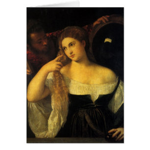 Mujer con un espejo de Tiziano, Renacimiento Vinta