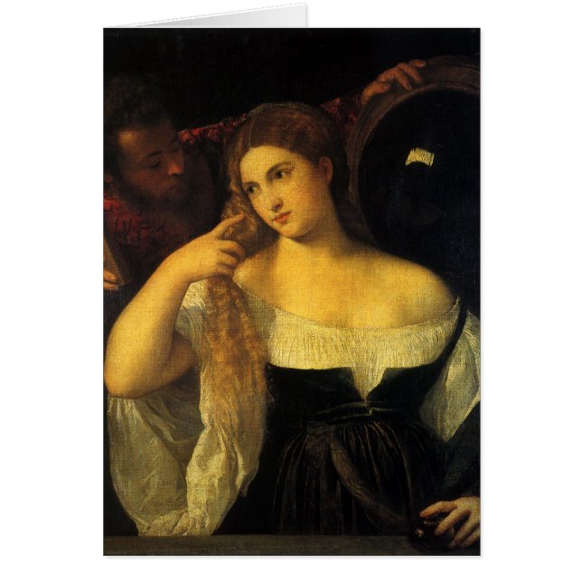 Mujer con un espejo de Tiziano, Renacimiento Vinta (Frente)