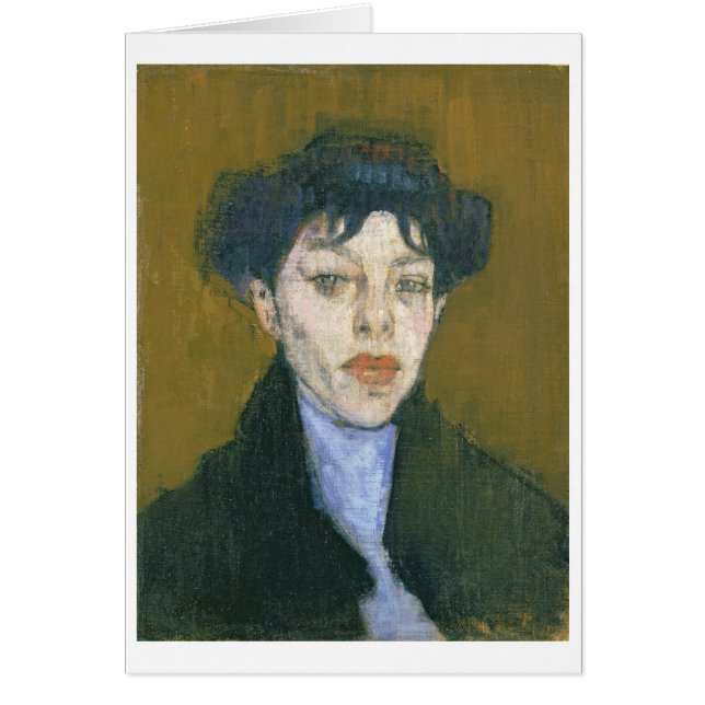 Mujer con una bufanda azul, c.1912 (aceite en (Frente)