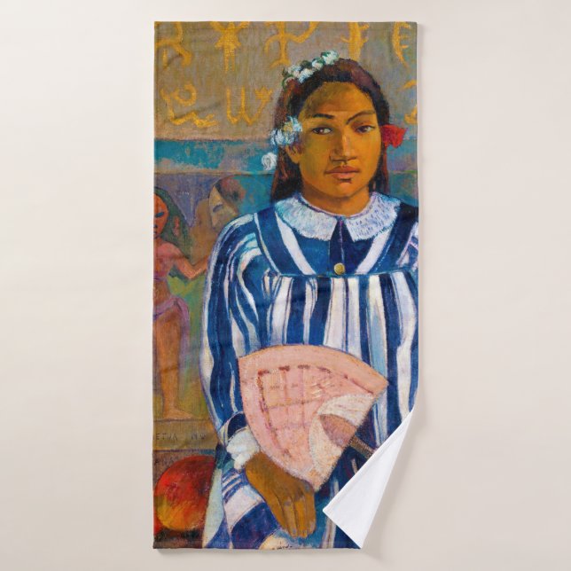 Mujer con ventilador, Gauguin (Toalla de baño)