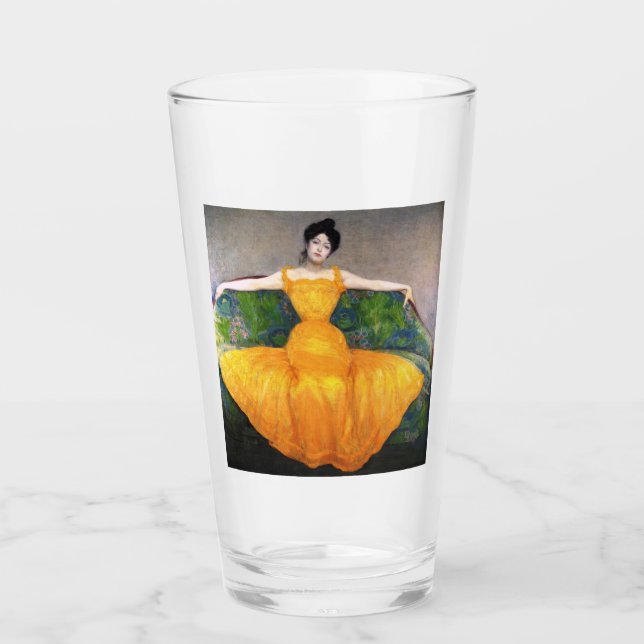 Mujer con vestido amarillo (por Max Kurzweil) (Anverso)