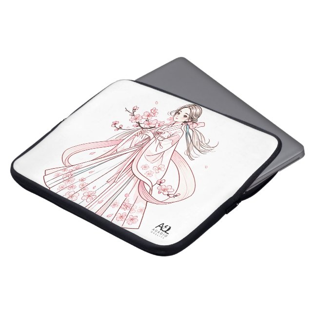 Mujer coreana en Hanbok con bolsa de electrónica d (Superior anverso)