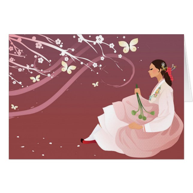 mujer coreana que lleva un hanbok (Anverso (Horizontal))