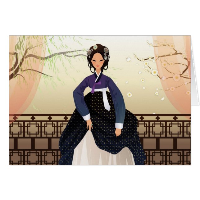 Mujer coreana que lleva un hanbok (Anverso (Horizontal))