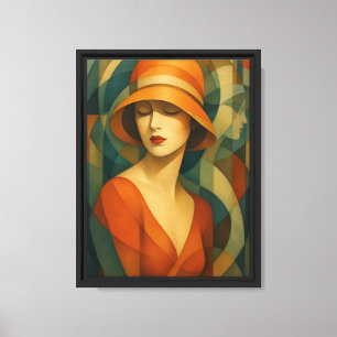 Mujer cubiana con dibujo de lienzo Gorra abstracto