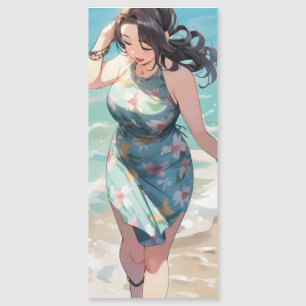 Mujer curvada en la playa